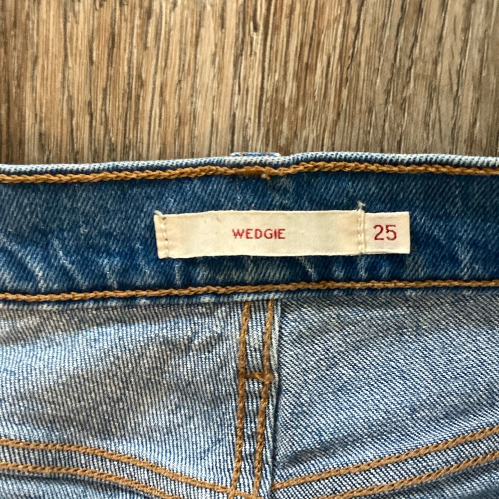 Blue High Rise Distressed Jeans - Picture 3 of 3